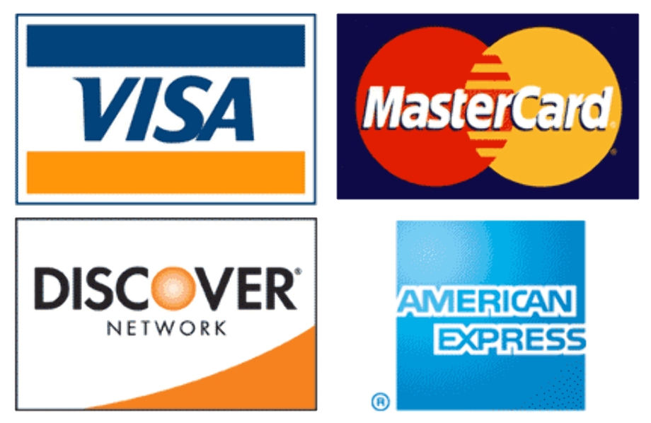 Anytime Tree Service now accepts most major credit cards as payment